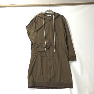 GRACE KARIN Women's L Full Zip Hoodie Jacket Brown Sweatshirt Long Hoodie